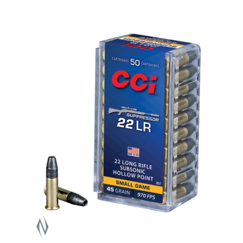 CCI 22LR SUPPRESSOR 45GR HP 970FPS 1 CCI 22LR SUPPRESSOR 45GR HP 970FPS