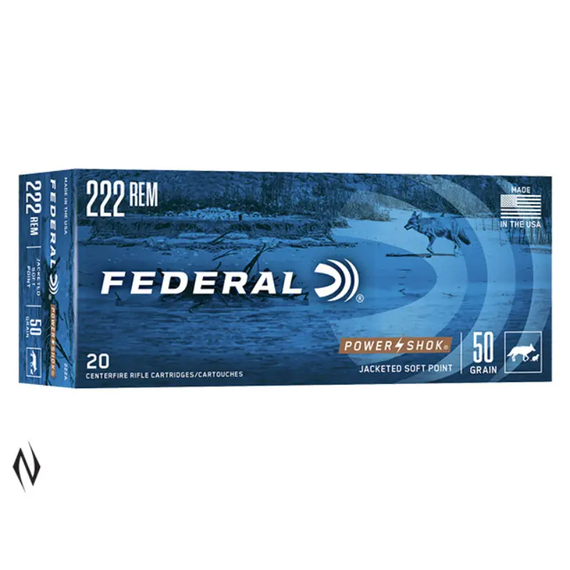 FEDERAL 222 REM 50GR SP POWER-SHOK 1 FEDERAL 222 REM 50GR SP POWER-SHOK