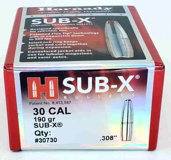 HORNADY 30 CAL .308 190 GR SUB-X® 1 HORNADY 30 CAL .308 190 GR SUB-X®